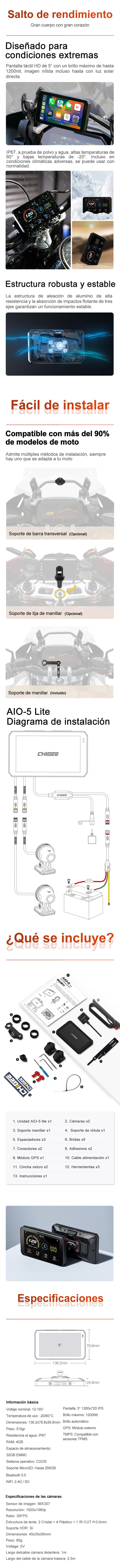 Más funciones y opciones disponibles para dispositivo Chigee AIO-5 Lite